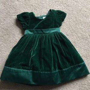 Gymboree hunter green velvet party dress